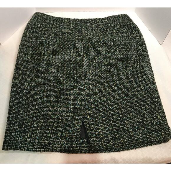 Liz Claiborne 14 Pencil Skirt Stretch Green Super Soft Wool Blend Vtg 60’s Style - Picture 2 of 7